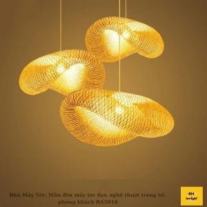 Đèn Mây Tre: Mẫu đèn mây tre đan nghệ thuật trang trí phòng khách BA5018 430.000 VND
