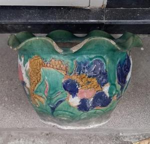 Chậu rồng ẩn Lái Thiêu xưa cao 23cm, pb 36cm, ll 26cm