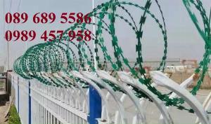 Cung cấp Dây thép gai hình dao bọc PVC, Dây gai bọc nhựa 45cm, 60cm