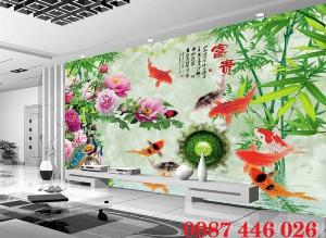 Tranh gạch hoa sen, gạch trang trí ốp tường HP766