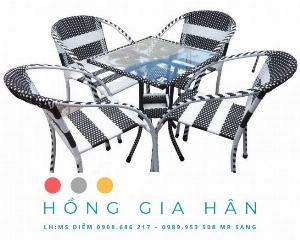 Bàn Ghế Cafe, Trà Sữa Mây Nhựa HGH