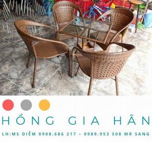 Xả Kho 50 Bộ Bàn Ghế Mây Nhựa HGH MN01