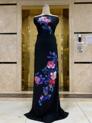 Vải áo dài nhung nhật đính đá BT 1039