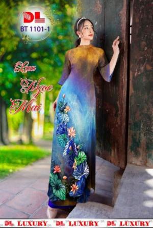 Vải áo dài nhung nhật đính đá BT 1101 của vải áo dài Kim Ngọc