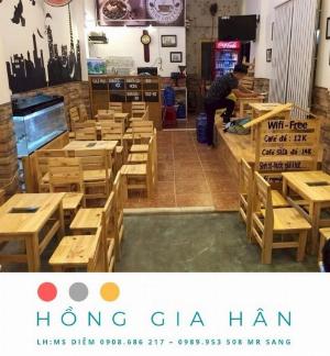 Bàn Ghế Gỗ Cho Quán Cafe, Trà Sữa Hồng Gia Hân