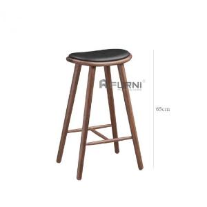 Ghế gỗ đảo bếp nệm bọc PVC chân cao 65cm giá rẻ Napoli-65P