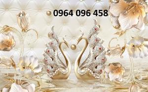 Tranh gạch 3d chim công trang trí phòng khách - VBF4