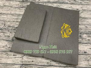 Đệm Ngồi Thiền Định 70x70cm Tọa Cu Bồ Đoàn Ngồi Thiền Thêu Sen Vàng