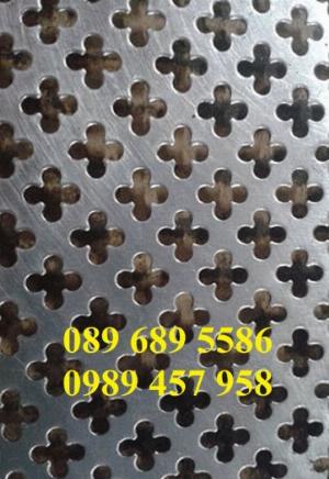 Tôn đột lỗ làm cầu thang, Inox 304 đột lỗ tròn, oval, hoa thị, Tôn hình thoi