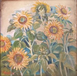 Tranh sơn dầu Họa sĩ Thuận Hồ Kt 69x69cm