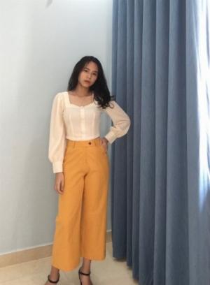 Áo Croptop tay dài thời trang công sở A4