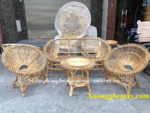 Bàn ghế cafe sen mây, bàn ghế mây tre