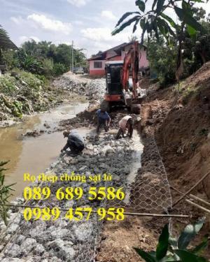 Chuyên sản xuất rọ đá mạ kẽm, thảm đá, rồng đá mạ kẽm kè đường, Rọ thép kè sông