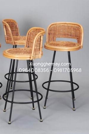 Ghế mây kết hợp chân sắt, ghế ăn mây tre sản xuất bởi Xưởng ghế mây
