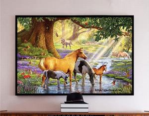 Gạch 3d ốp tường phong thủy mã đáo thành công - 76SNB
