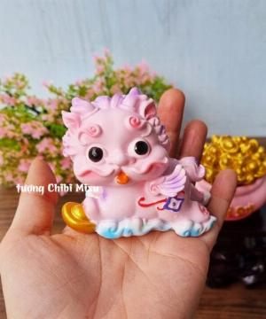 Bộ tượng Kỳ Lân màu hồng may mắn phong thủy