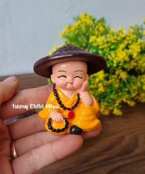 Bộ 04 chú Tứ Không đeo xâu chuỗi đội nón cối