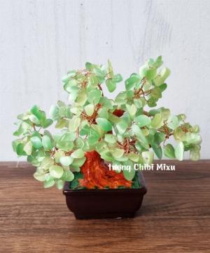 Cây Tài Lộc đá mắt mèo tự nhiên size 16cm