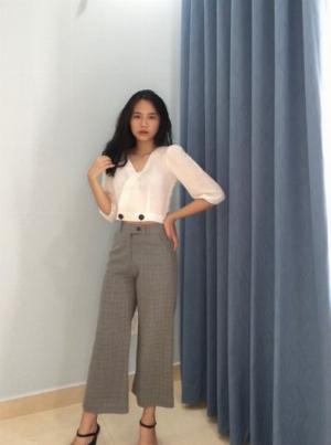 Áo Crotop tay lỡ màu trắng trơn thời trang nữ trẻ trung A5