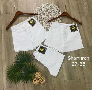 Quần Sọt Jean Nữ Trắng Lưng Cao 2 Nút Có Bigsize