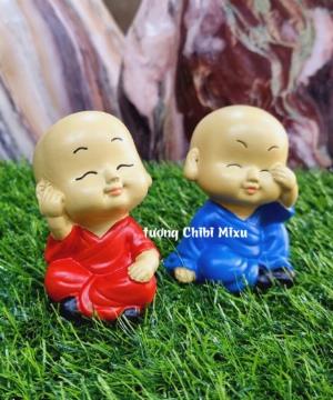 Bộ 03 chú tiểu Tam Không áo màu 8cm
