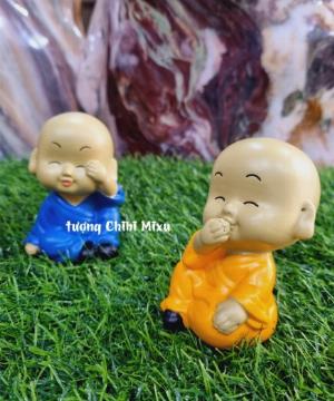 Bộ 03 chú tiểu Tam Không áo màu 8cm