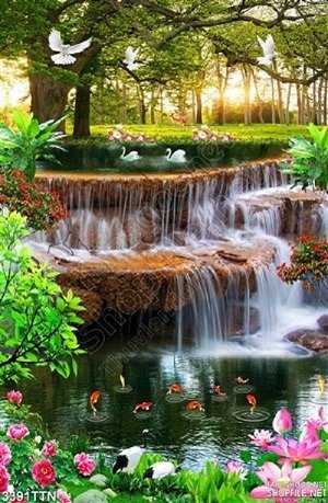 Tranh 3d - gạch tranh 3d khổ dọc - XBV32