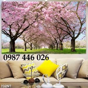 Gạch tranh hoa đào đẹp ốp tường HP2762