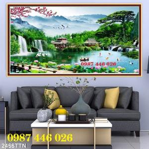 Gạch tranh phong cảnh đẹp phòng khách HP1053