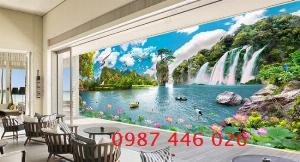 Gạch tranh phong cảnh đẹp phòng khách HP1053