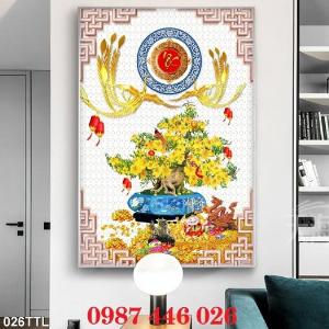 Gạch tranh hoa mai vàng 3d HP010