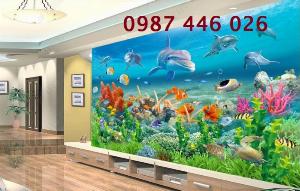 Tranh cá heo 3D - gạch tranh HP245
