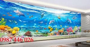Tranh cá heo 3D - gạch tranh HP245