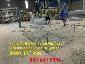 Cung cấp Rọ đá bọc nhựa 2*1*1, Rọ đá gia cố nền đất dốc, Rọ đá chống sụt lở