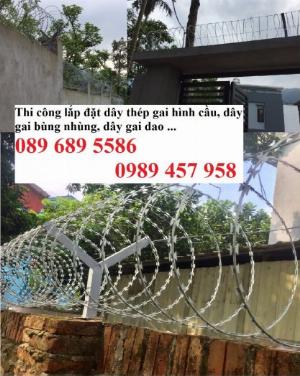 Báo giá dây thép gai hình dao, Dây thép gai hình tròn, Thi công lắp đặt hàng rào thép gai