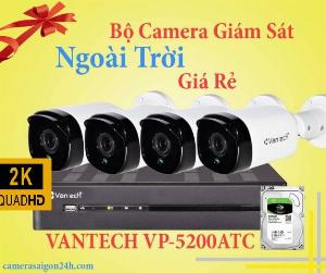 Bộ 4 camera 2K ngoài trời Vantech khuyến mãi