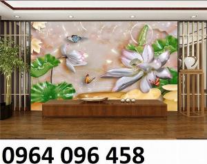 Gạch 3d - tranh gạch 3d hoa sen - b43