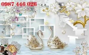 Tranh gạch men hoa 3d ốp tường trang trí HP502