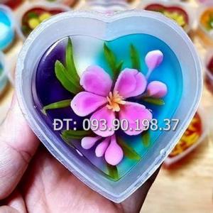Bộ 50 khuôn bánh Flan, khuôn rau câu hình tim - Loại có nắp