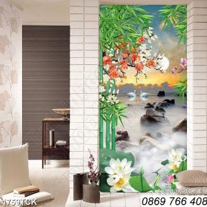 Tranh dán tường-tranh hoa sen