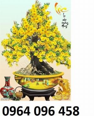 Tranh cây mai vàng - gạch tranh 3d cây mai vàng - 04SM