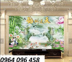 Tranh gạch 3d ốp tường khổ đứng - 84QC