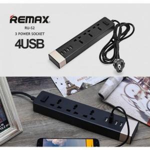 Ổ Cắm Điện Remax RU-S2 Kiêm 4 cổng USB sạc smartphone các loại