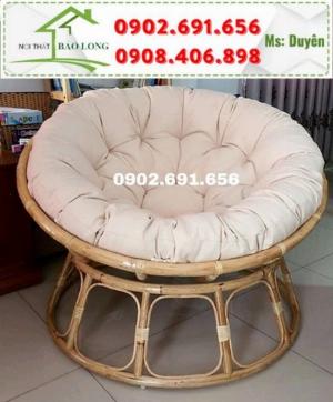 Ghế mây papasan màu kem giá rẻ