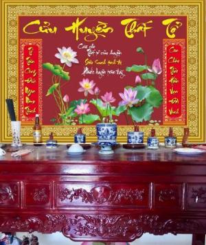 Tranh gạch 3 ốp tường phòng thờ - 95SL