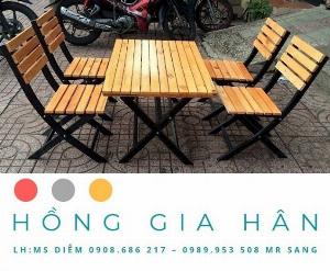 Cần Thanh Lý 50 Bộ Bàn Ghế Gỗ Hồng Gia Hân Bgg76_Bàn Quán Nhậu
