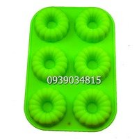 Khuôn silicon làm rau câu, kẹo dẻo, socola vĩ 6 hình bánh Donut – Mã số 528