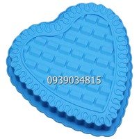 Khuôn silicon làm rau câu, làm bánh hình tim đan lưới - Mã số 543