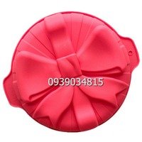 Khuôn silicon làm rau câu, làm bánh hình tròn thắt nơ – Loại 28 cm – Mã số 564