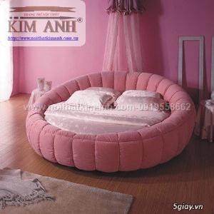 Giường tròn công chúa màu hồng cho các bé gái